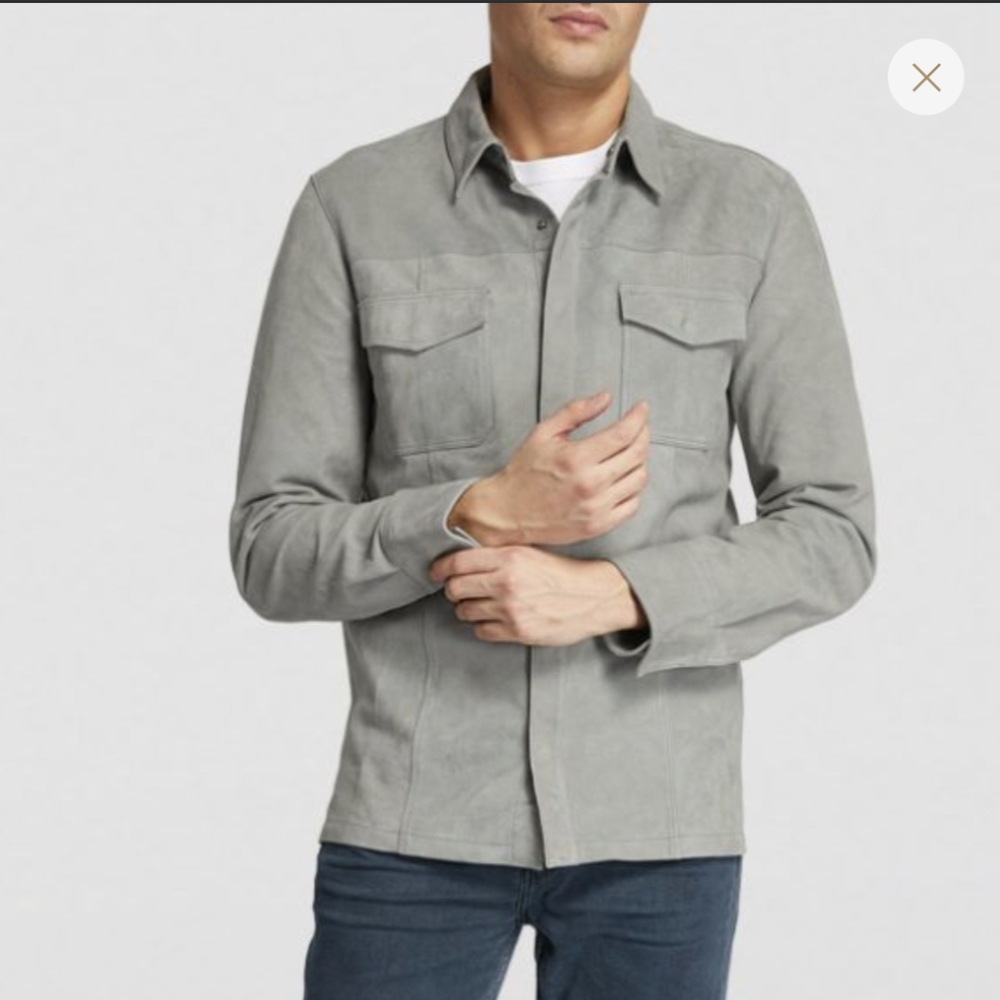 Paige Baltimore suede shirt jacket